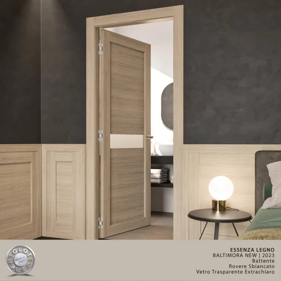 internal doors for the bathroom in wood and glass by Bertolotto