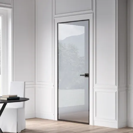Flush-to-the-wall glass doors Bertolotto crystal doors made in Italy