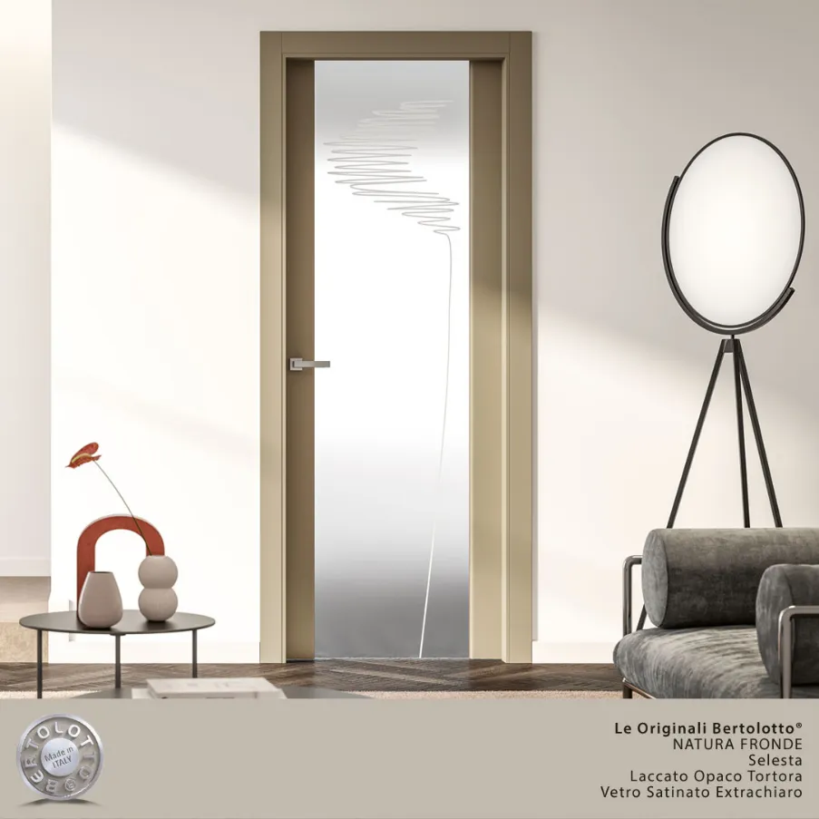If you cannot translate it, leave it unchanged: satin glass bathroom doors by Bertolotto