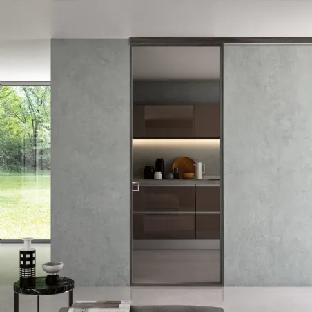 Bertolotto-double-sliding-glass-doors-wood-effect-graphite-glass-glass-stopsol-gray