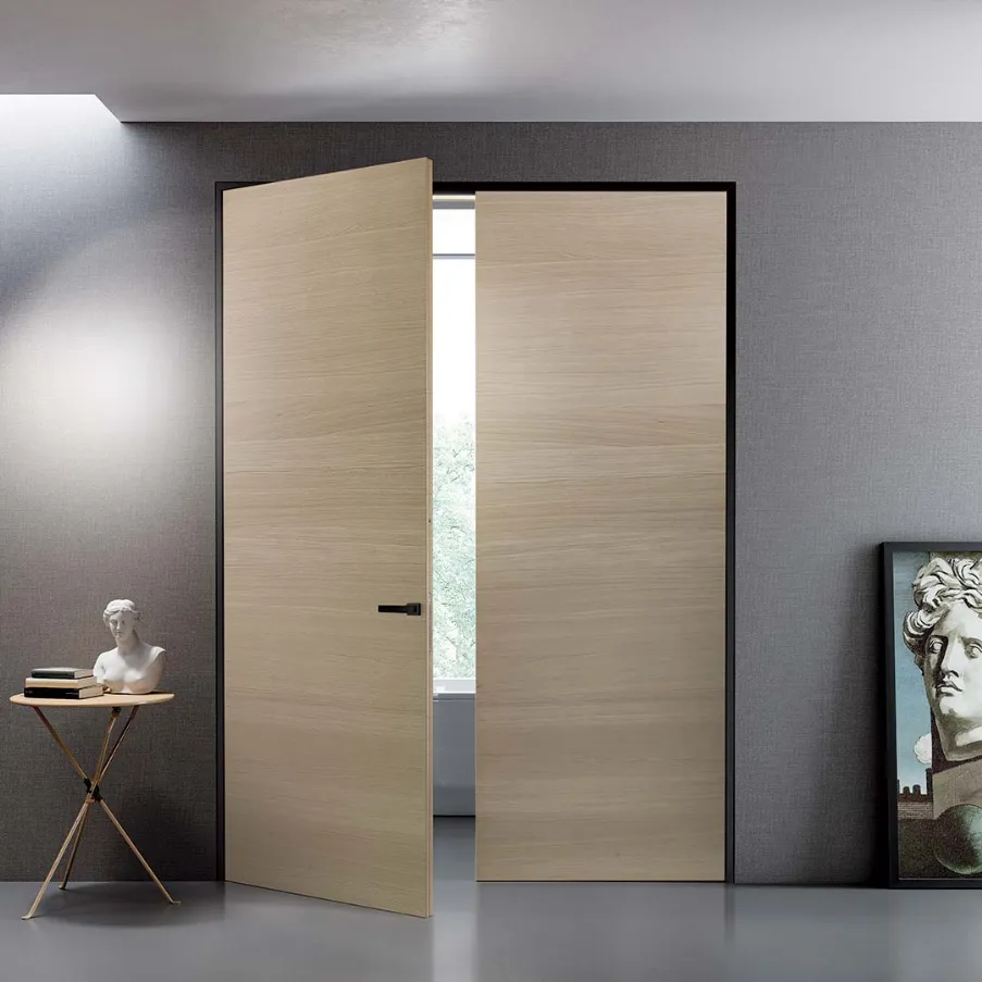 double swing door with aluminum frame Bertolotto doors wood essence hori stave