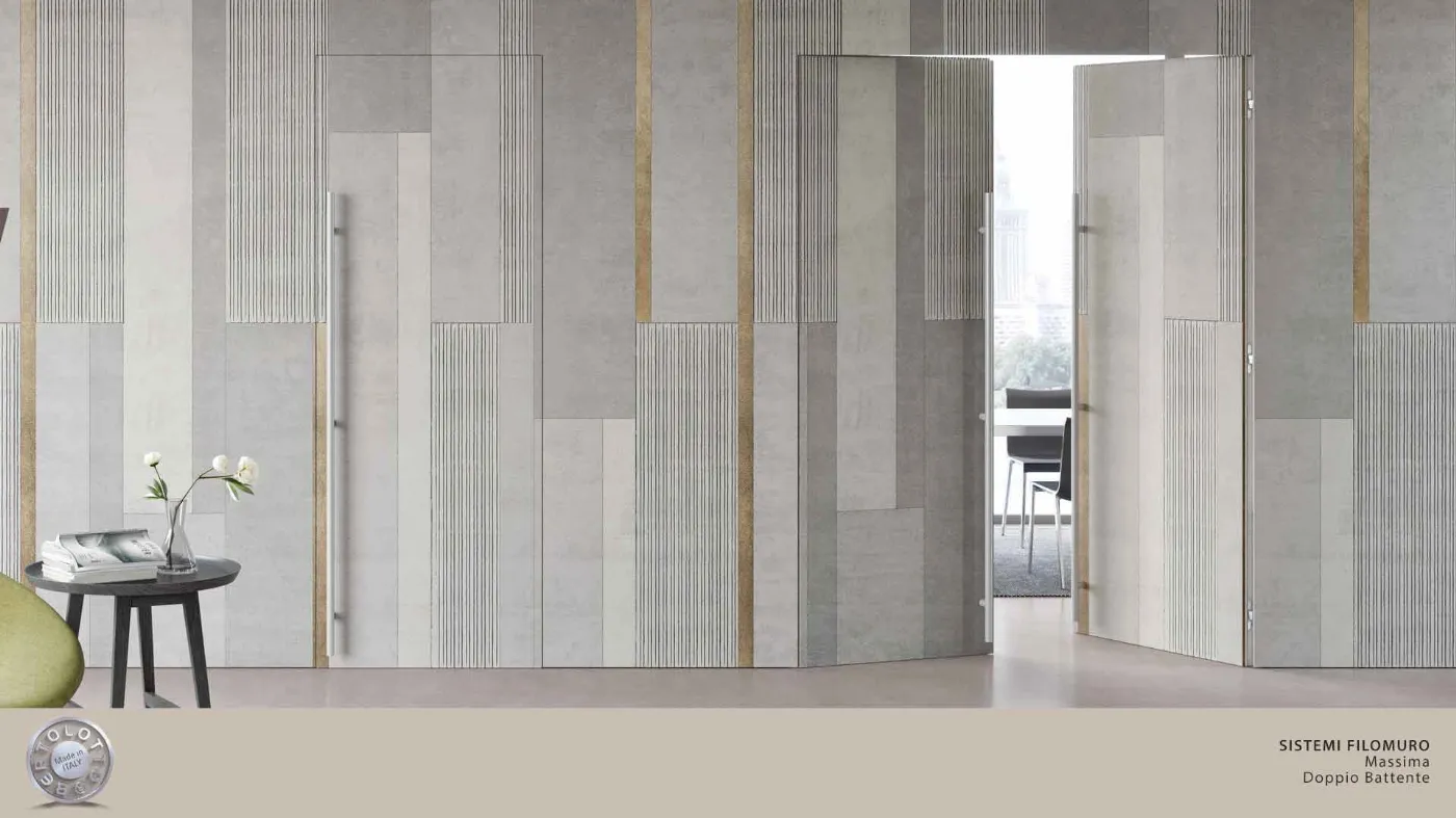 double swing, flush-to-wall Bertolotto internal doors