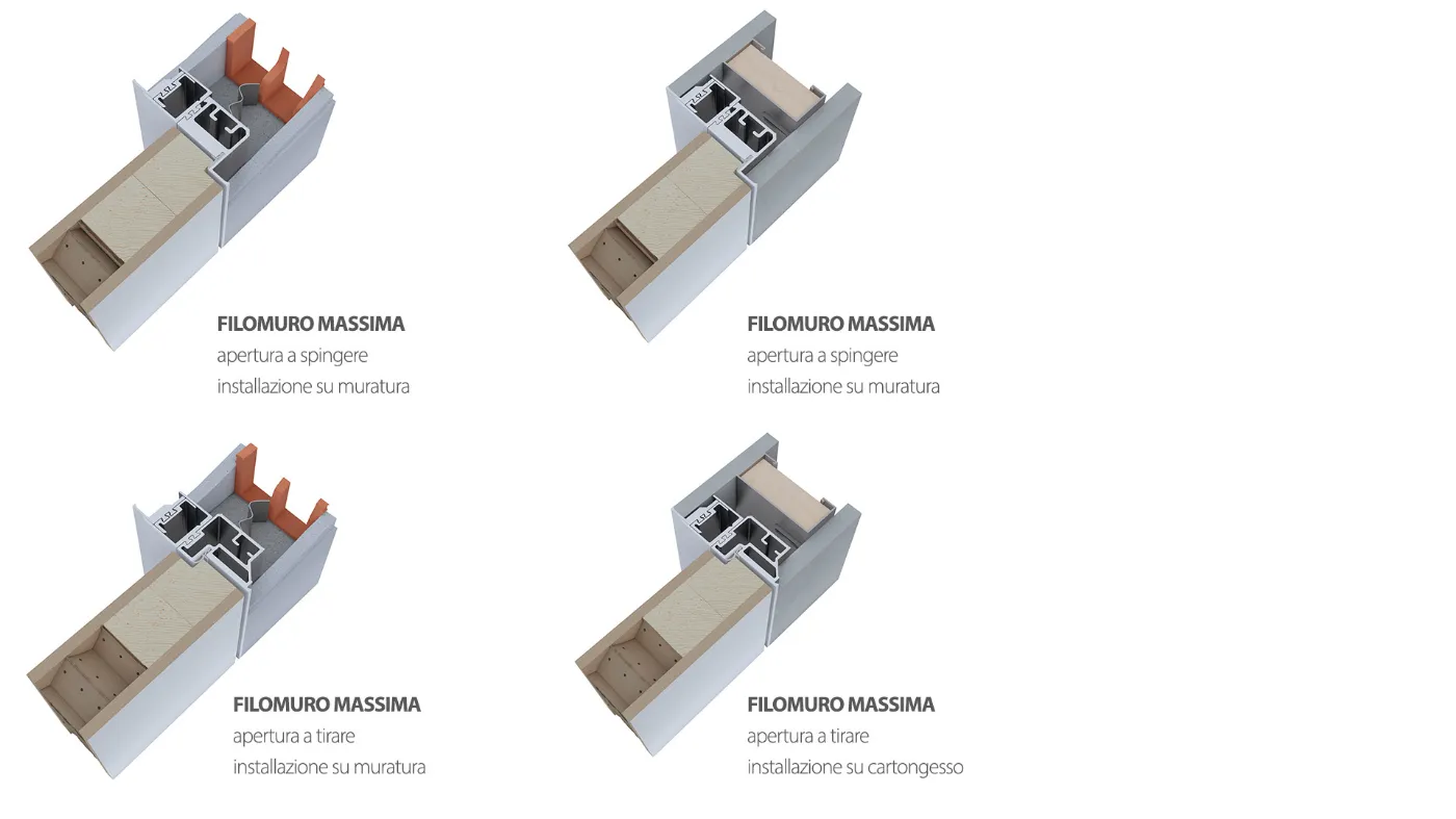 bertolotto internal doors flush with the wall sections frames