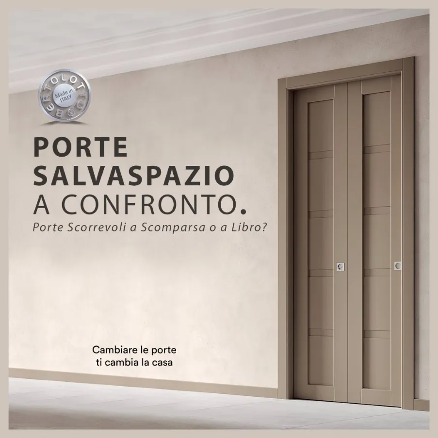 space-saving folding doors or sliding doors