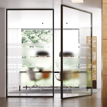 Bi-directional pivotal pivot glass internal doors opening types bertolotto internal doors