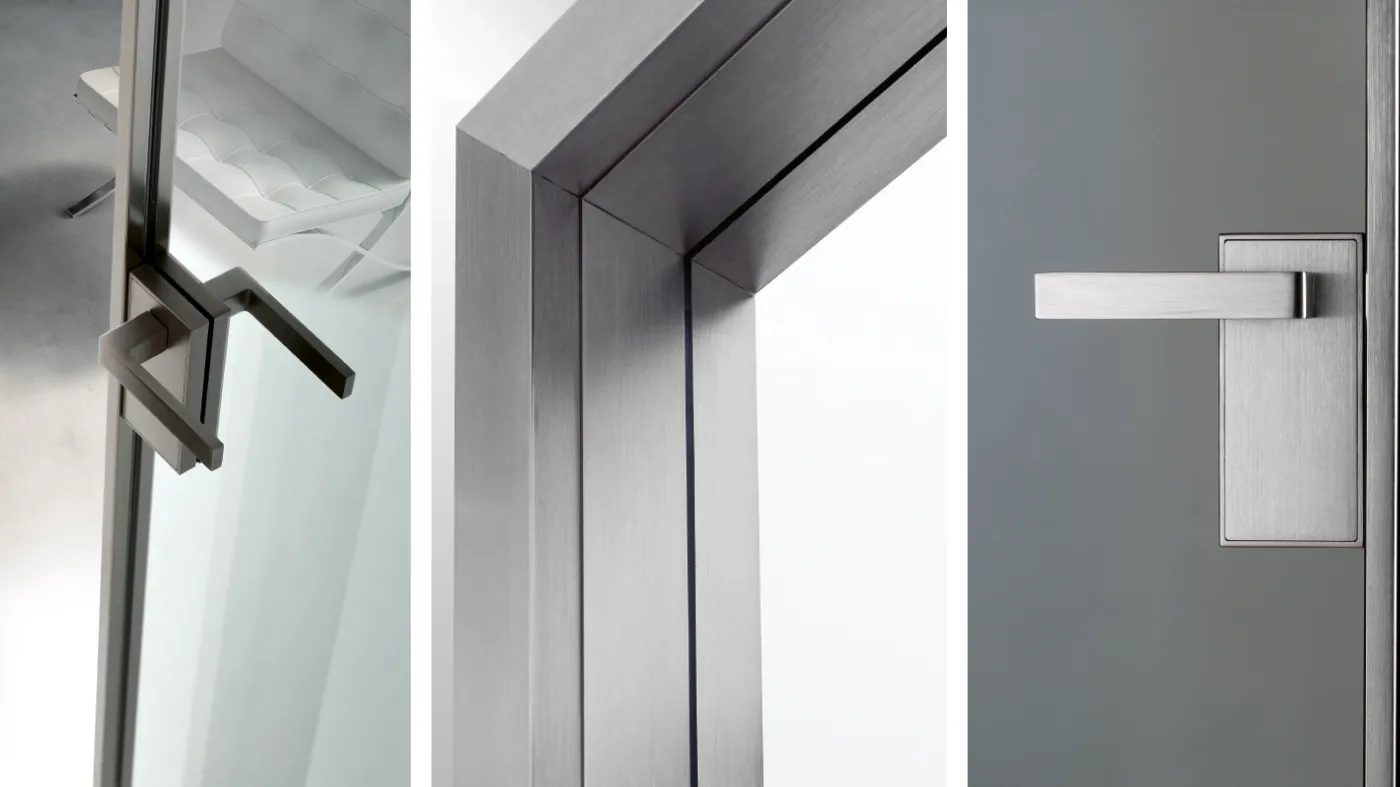 Bertolotto design glass and aluminum doors Interior swing doors