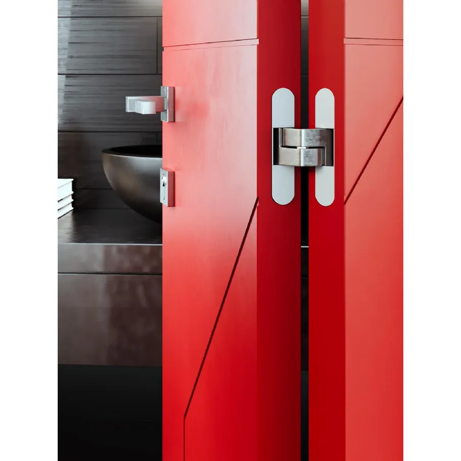 Bertolotto Metromap internal doors use concealed hinges.