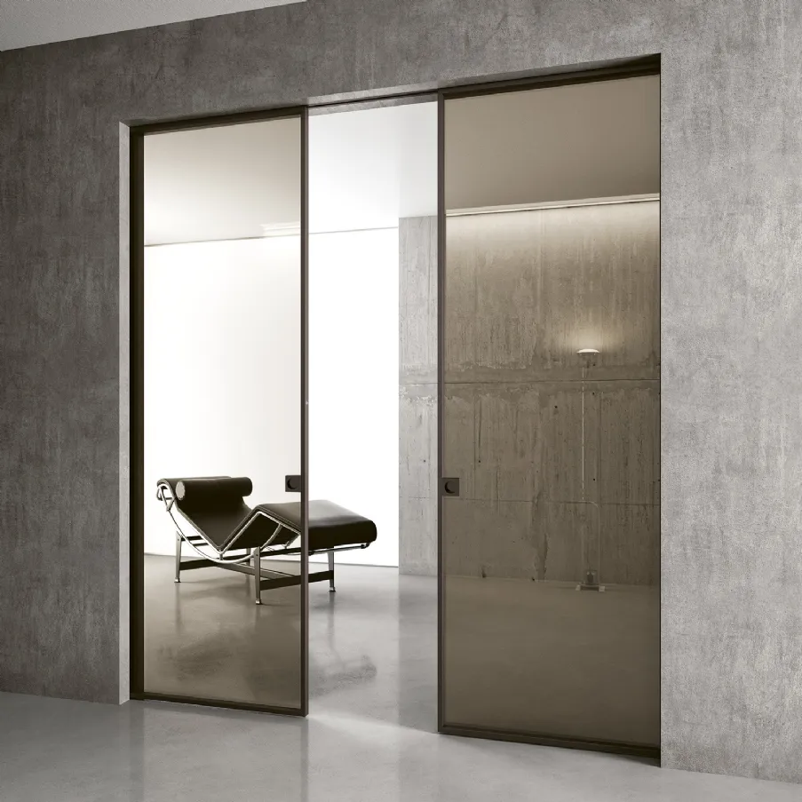 internal sliding doors disappearing inside the wall bertolotto glass