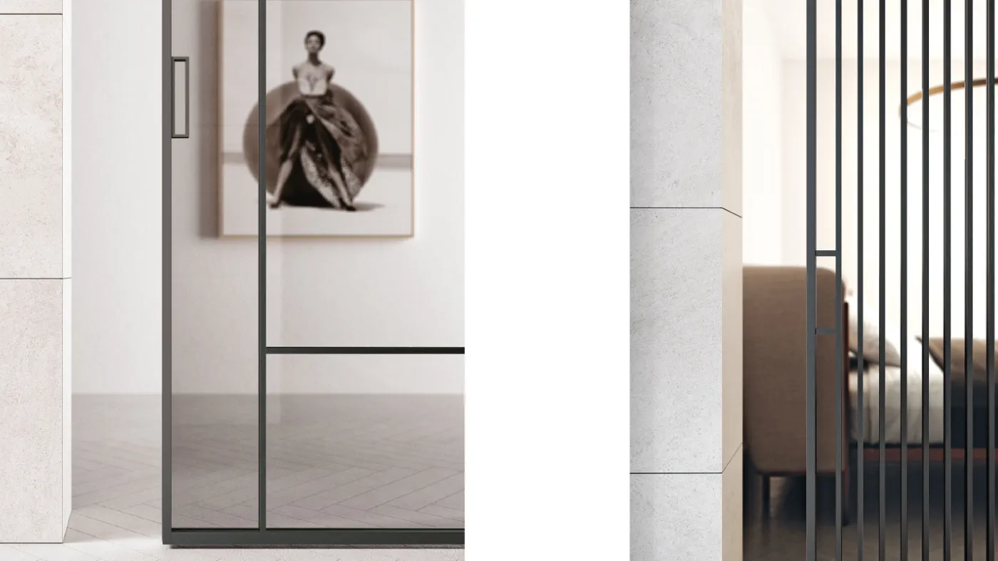 Bertolotto transparent glass design sliding doors