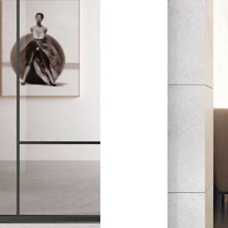 Bertolotto transparent glass design sliding doors