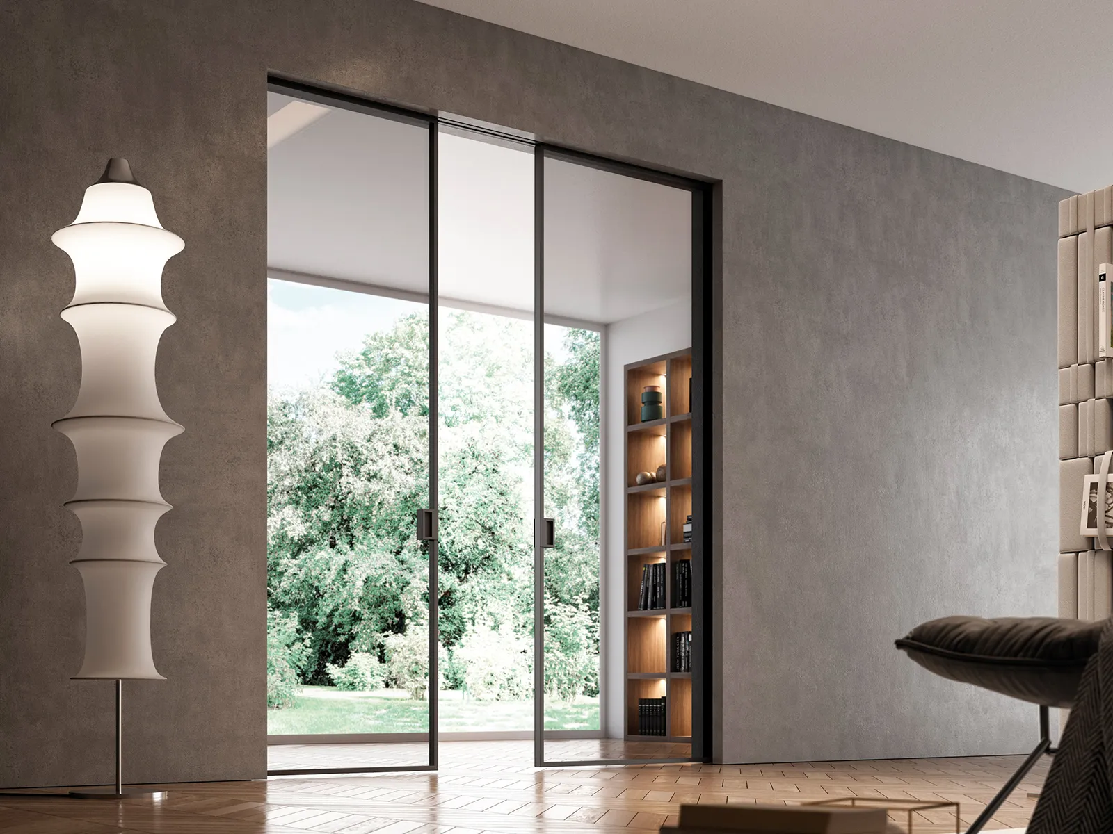 Crystal Flush Pocket Door Antracite Crystal Flush Pocket Door Antracite, Internal Glass Wall With Sliding Door