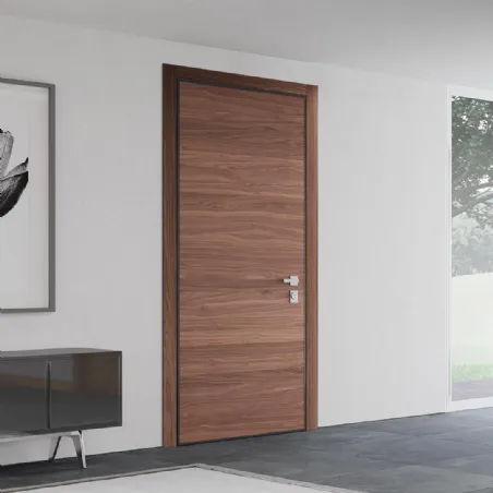 armored door cladding in walnut canaletto bertolotto gardesa